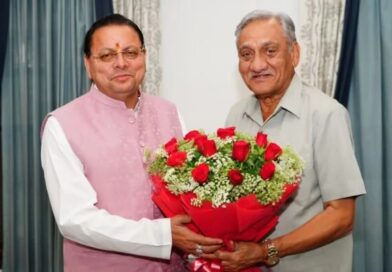 पूर्व मुख्यमंत्री विजय बहुगुणा ने मुख्यमंत्री धामी से की शिष्टाचार भेंट